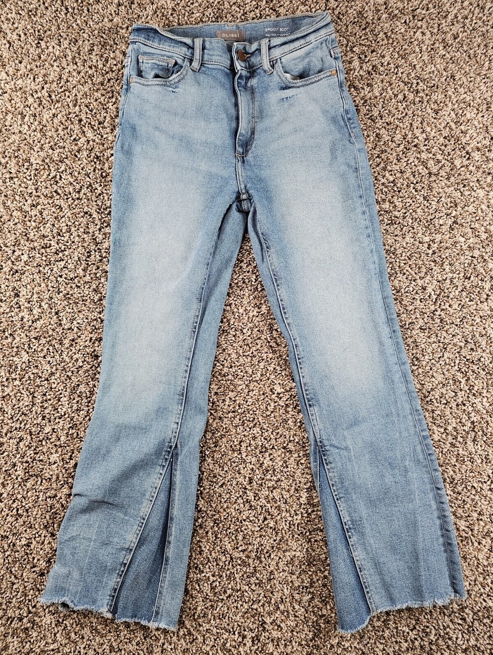 DL1961 X6739 Bridget High Rise Instasculpt Crop Bootcut Jeans Womens 25" Light